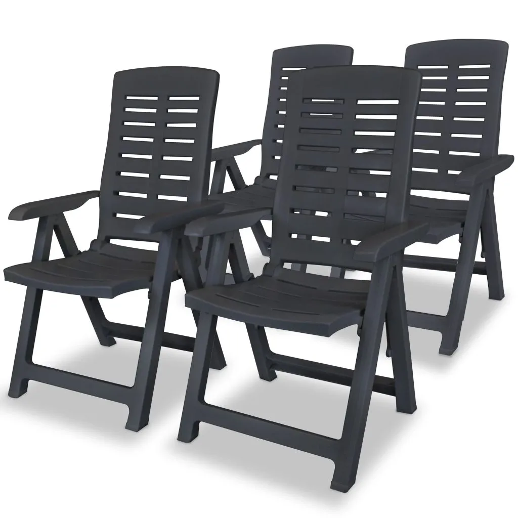 Reclining Patio Chairs Outdoor Stack Dining Chair with Armrest Plastic
