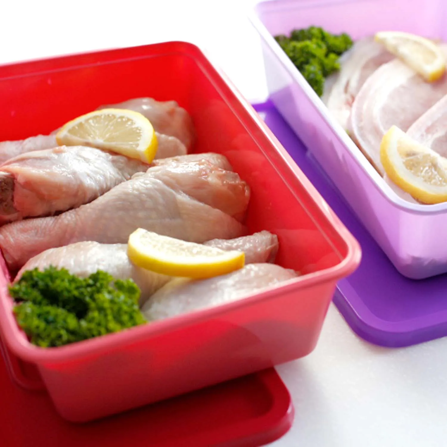 Rectangular Freezer & Microwave Ready Purple (50 pcs)