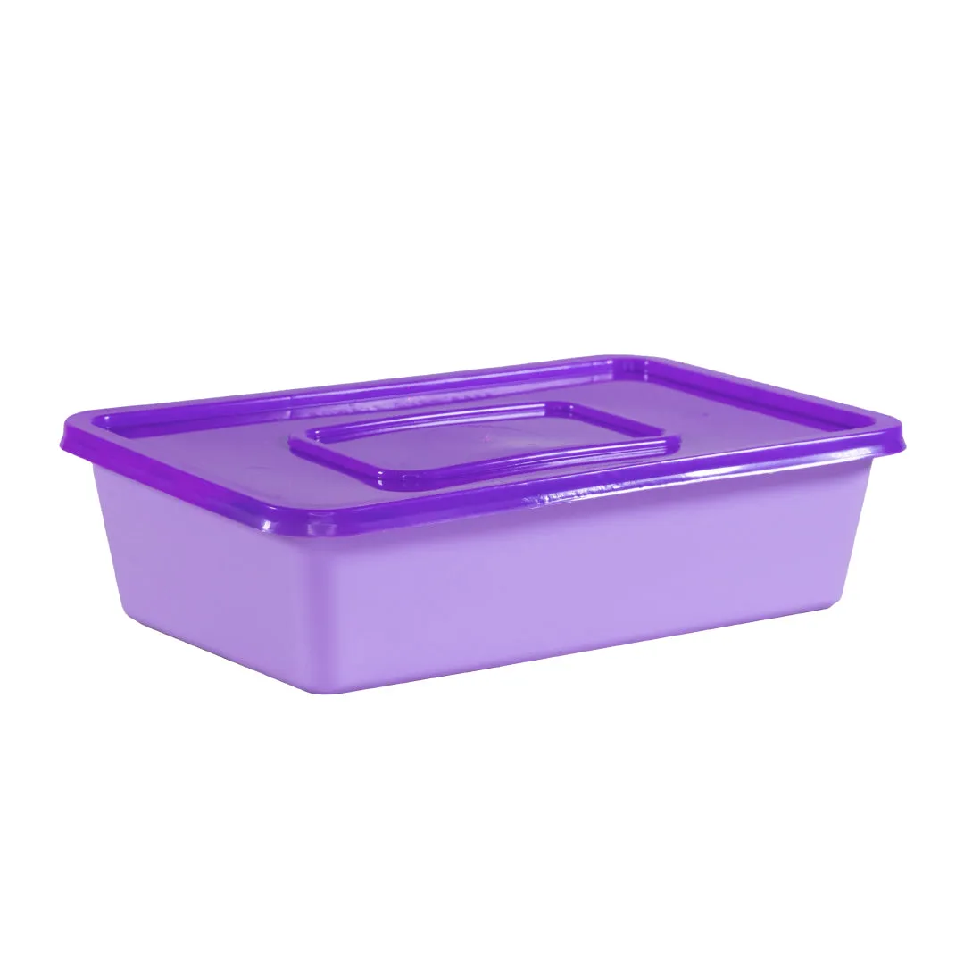 Rectangular Freezer & Microwave Ready Purple (50 pcs)