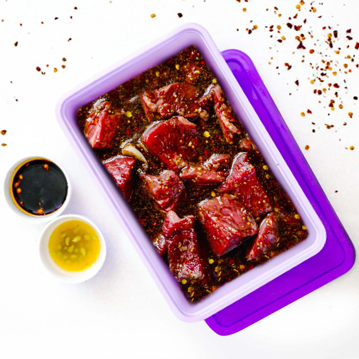 Rectangular Freezer & Microwave Ready Purple (50 pcs)