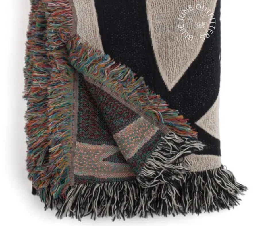 Retro Design | Boho Floral Woven Blanket
