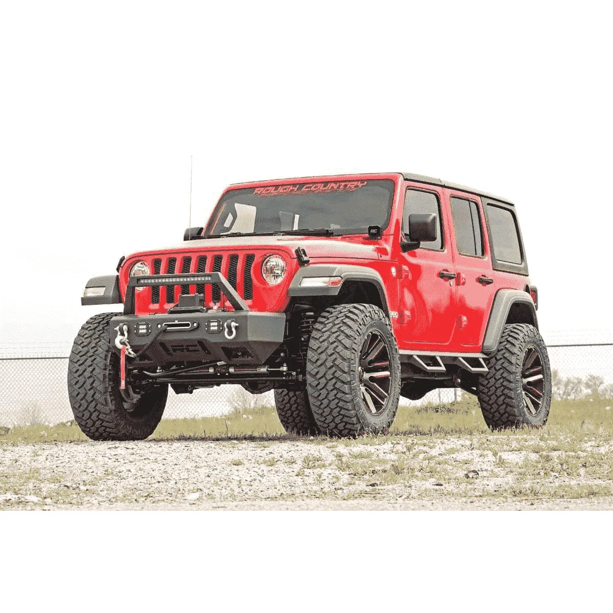 Rough Country Jeep Wrangler JL Fabricated Drop Steps | 4-Door (FREE SHIPPING TO LOWER 48)