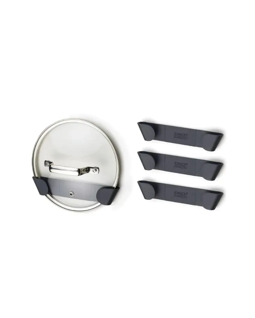 Self Adhesive Wall Mount Polypropylene Pot & Pan Lid Holders | Set Of 4
