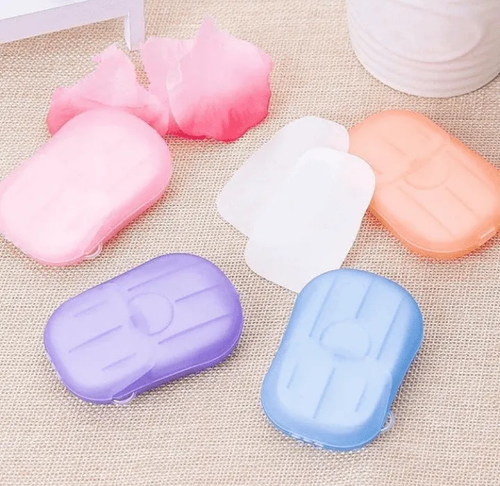 Set Of 20 Travel Scented Paper Soap,Travel Disposable Soap Sheet, Soap Paper Sheet