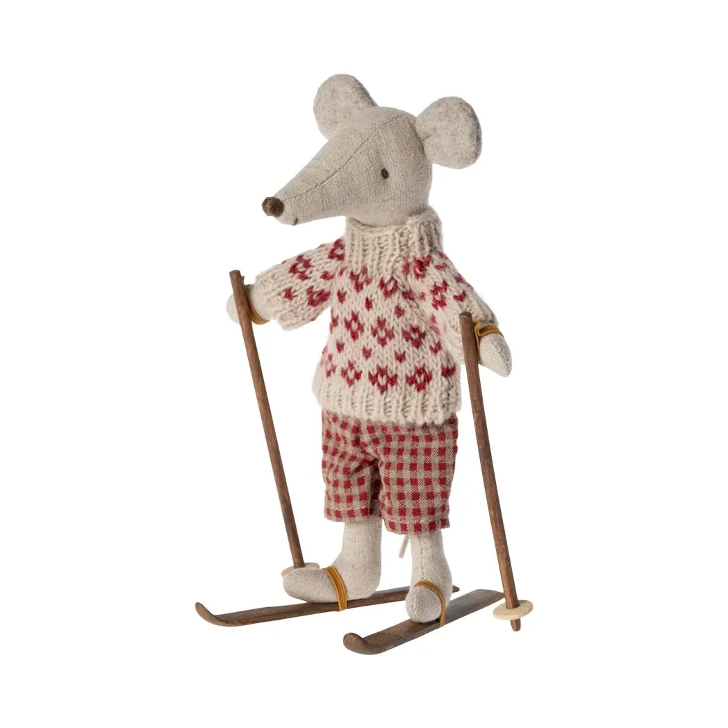 Ski and ski poles, Mum & Dad mouse