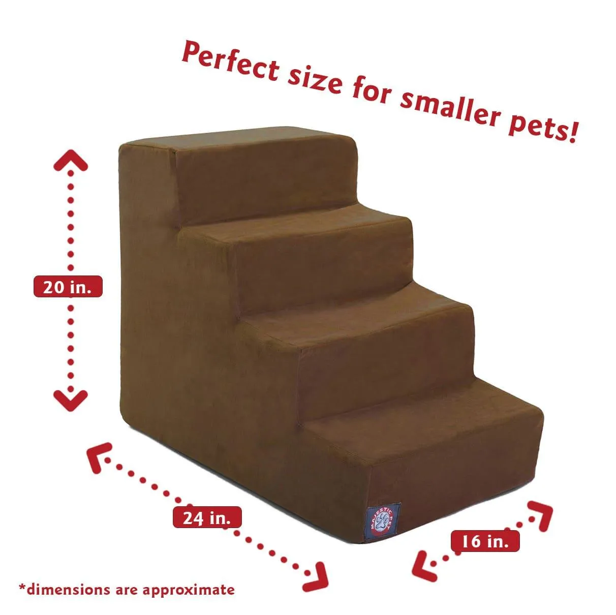 Suede 4 Step Pet Stairs (Heavy-Duty)