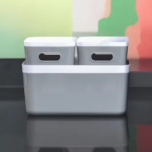 Tazzy Multipurpose Storage Bin with Lid & Handle 3pc Set