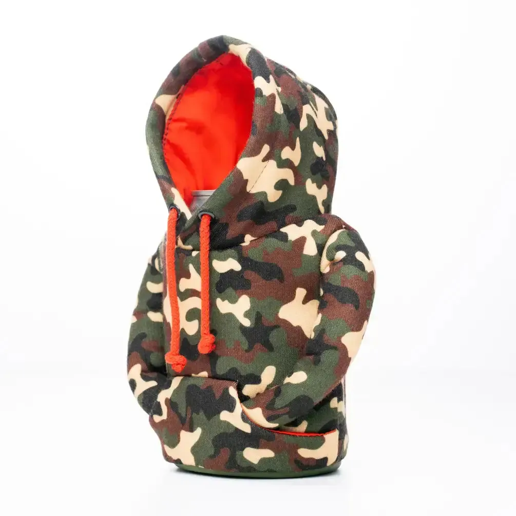 The Hoodie Insulated Can Cooler | Woodsy Camo   Puffin Red | Puffin Drinkwear