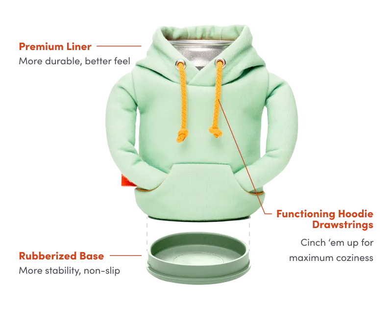 The Hoodie Insulated Can Cooler | Woodsy Camo   Puffin Red | Puffin Drinkwear