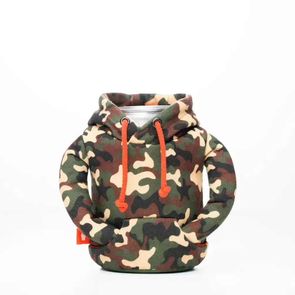 The Hoodie Insulated Can Cooler | Woodsy Camo   Puffin Red | Puffin Drinkwear