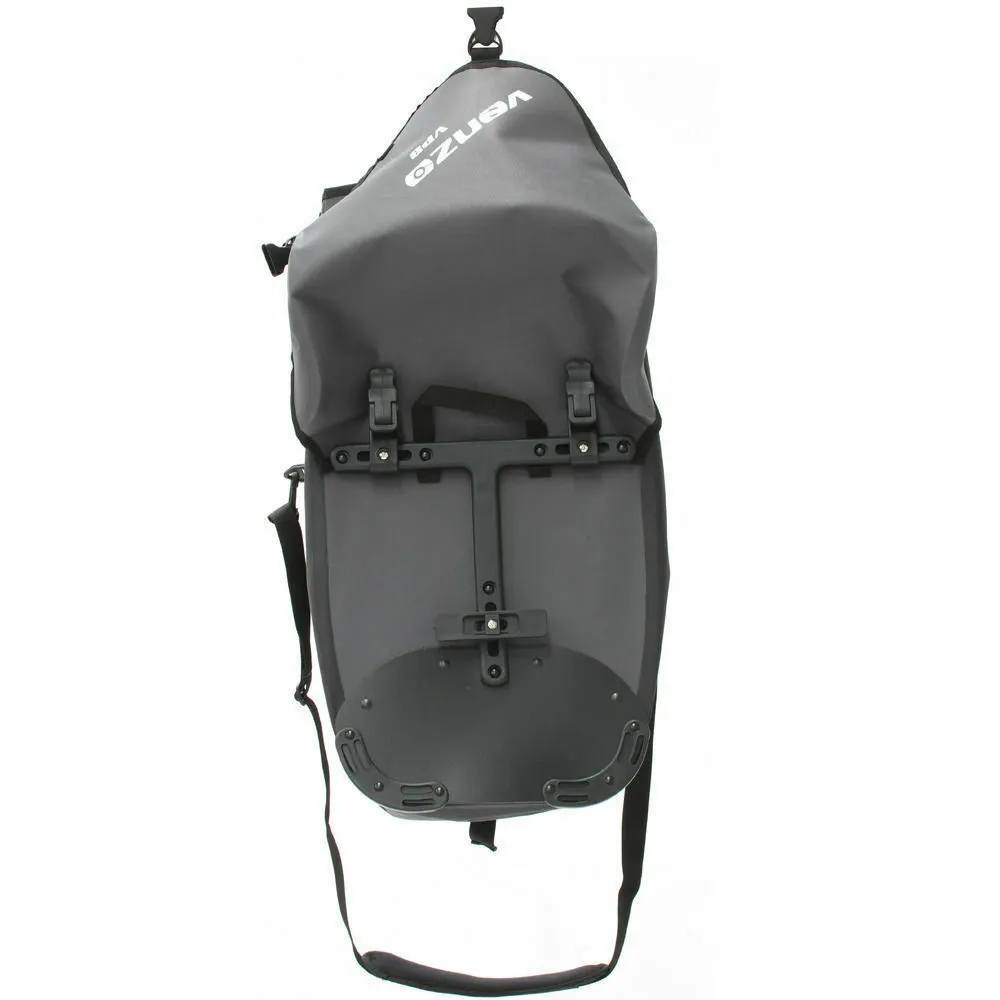 Venzo 25L Bike Bicycle Rear Rack Pannier Bag - 600D TPU & Polyester Waterproof - Bike Storage Grocery Accessory Bag Great for Bike Riding