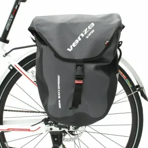 Venzo 25L Bike Bicycle Rear Rack Pannier Bag - 600D TPU & Polyester Waterproof - Bike Storage Grocery Accessory Bag Great for Bike Riding