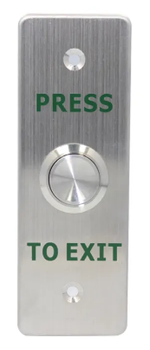Waterproof Mullion Style Rectangular Pushbutton Door Release Plate  w/ Green Lit Surround JPP-SSMUL1-GL1