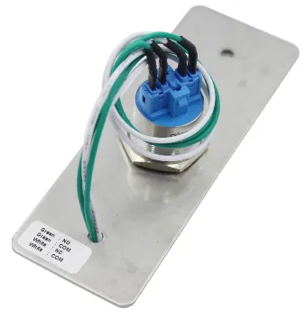 Waterproof Mullion Style Rectangular Pushbutton Door Release Plate  w/ Green Lit Surround JPP-SSMUL1-GL1