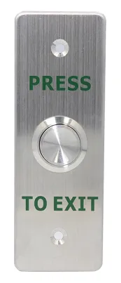 Waterproof Mullion Style Rectangular Pushbutton Door Release Plate  w/ Green Lit Surround JPP-SSMUL1-GL1